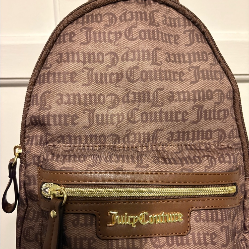 Juicy Couture Tan and Brown Logo Backpack